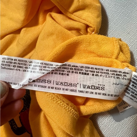 Disney NWT Yellow Mickey Mouse Sporty Graphic Long Sleeve Sweatshirt Size Small - Picture 8 of 9